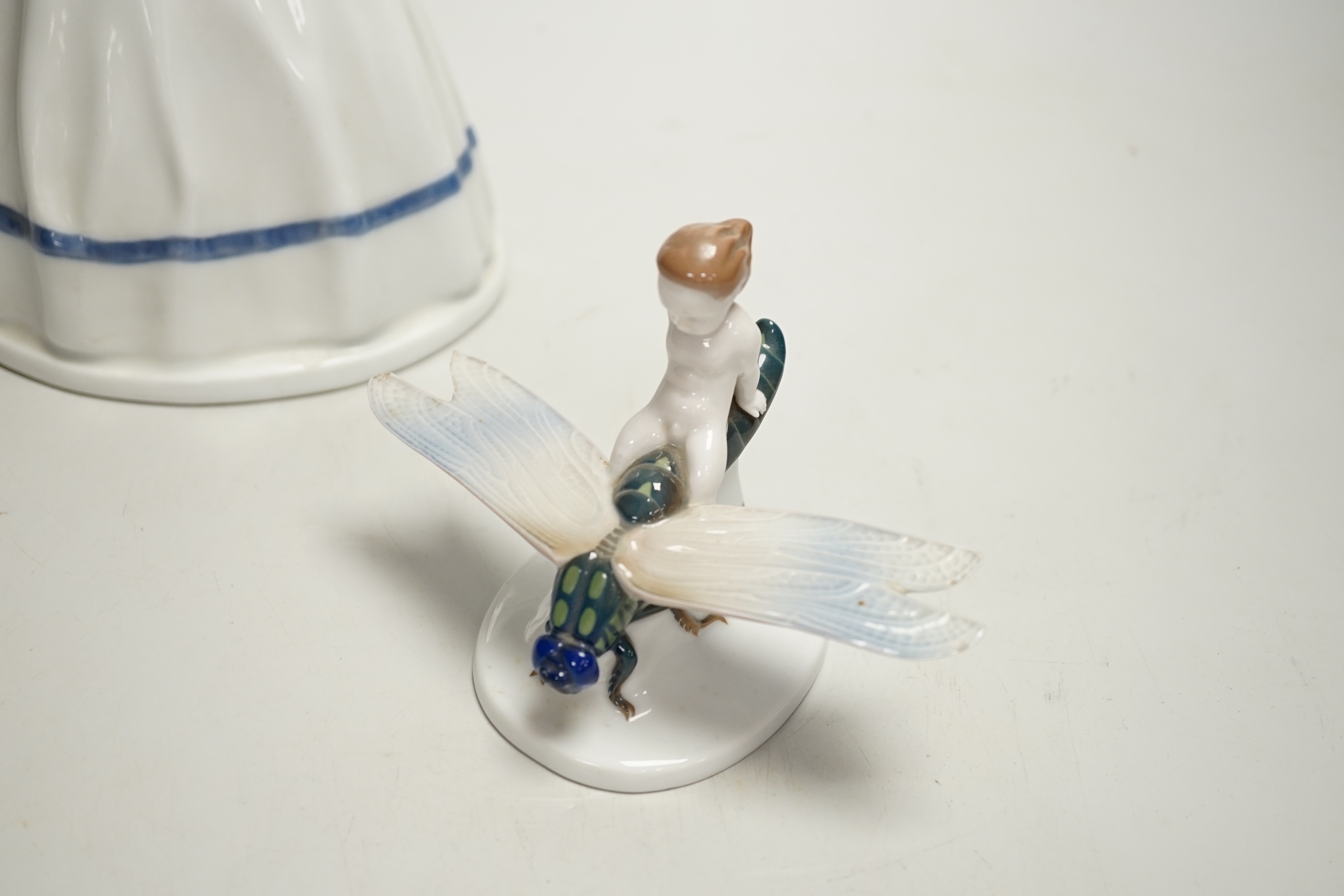 Two Rosenthal figurines comprising Rose Maid and Gilding Flight, the largest 25cm high